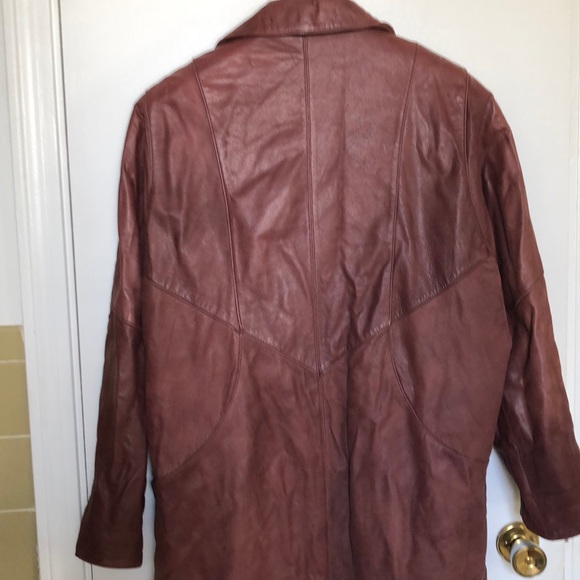 VTG Jacqueline Ferrar Genuine Leather Trench Coat size MP - Picture 13 of 16